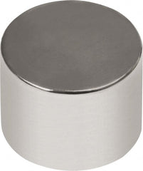 Mag-Mate - 1/2" Diam x 1/2" High Neodymium Rare Earth Magnet - 14.66 Lb Max Capacity, 180°F Max, Nickel Plated - Exact Tooling