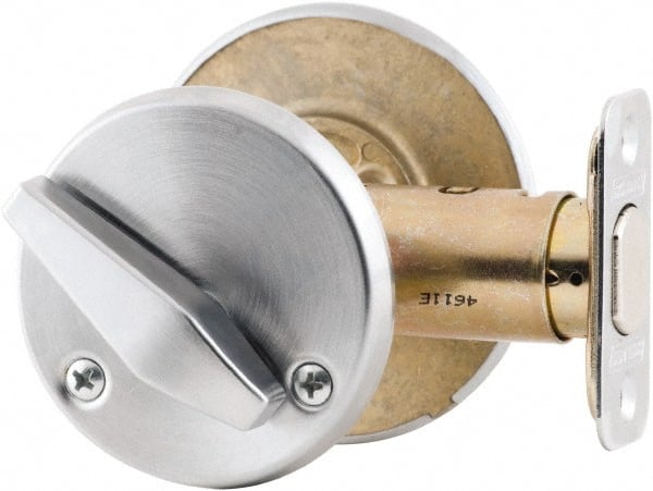 Schlage - 1-3/8 to 1-7/8" Door Thickness, Satin Chrome Finish, Occupancy Indicator Deadbolt - - Exact Tooling
