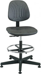 Bevco - 19 to 26-1/2" High Pneumatic Height Adjustable Chair - 27" Wide x 27" Deep, Polyurethane Seat, Black - Exact Tooling