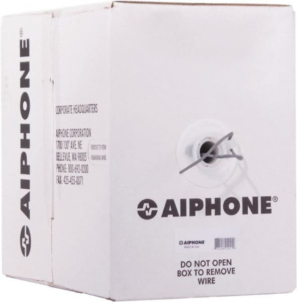 Aiphone - 20 AWG, 2 Wire, 500' OAL Unshielded Automation & Communication Cable - Polyethylene Insulation, 0.032" OD - Exact Tooling