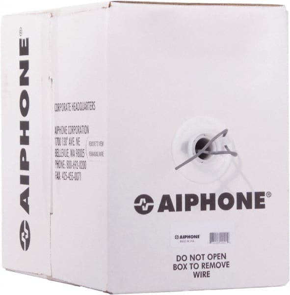 Aiphone - 18 AWG, 2 Wire, 1,000' OAL Unshielded Automation & Communication Cable - Polyethylene Insulation, 0.04" OD - Exact Tooling