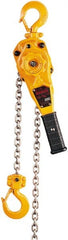 Harrington Hoist - 1,500 Lb Lifting Capacity, 20' Lift Height, Lever Hoist - Made from Chain, 54 Lb Avg Pull to Lift Rated Load, 1 Chain - Exact Tooling