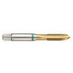 42381 2B 4-Flute Cobalt Green Ring Spiral Point Plug Tap-TiN - Exact Tooling