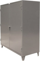 Strong Hold - 4 Shelf Locking Storage Cabinet - Steel, 72" Wide x 30" Deep x 78" High, Dark Gray - Exact Tooling