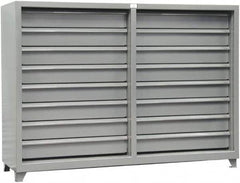 Strong Hold - 16 Drawer, Modular Storage Cabinet - Steel, 82" Wide x 26" Deep x 59" High, Dark Gray - Exact Tooling