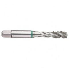 M10x1.5 6H 3-Flute Cobalt Green Ring Semi-Bottoming 40 degree Spiral Flute Tap-Bright - Exact Tooling