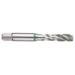 M8x1.25 6H 3-Flute Cobalt Green Ring Semi-Bottoming 40 degree Spiral Flute Tap-Bright - Exact Tooling