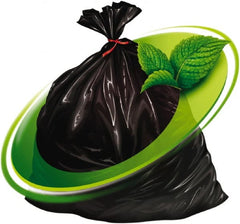 Mint-X - 1.3 mil Thick, Rodent Repellent Trash Bags - Linear Low-Density Polyethylene (LLDPE), Flat Pack Dispenser, 33" Wide x 46" High, Black - Exact Tooling