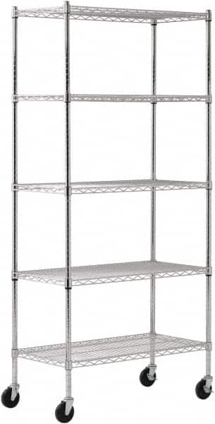 Sandusky Lee - 5 Shelf Wire Shelving Unit - 36" Wide x 18" Deep x 72" High, - Exact Tooling