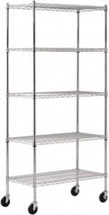 Sandusky Lee - 5 Shelf Wire Shelving Unit - 36" Wide x 18" Deep x 72" High, - Exact Tooling