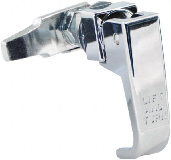 Made in USA - 2-1/4" Long x 3/4" Wide x 2.78" High, Lift & Turn Compression Latch - Zinc Plated Steel, with Polished Chrome Finish - Exact Tooling