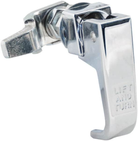 Made in USA - 2-1/4" Long x 3/4" Wide x 2.78" High, Lift & Turn Compression Latch - Zinc Plated Steel, with Polished Chrome Finish - Exact Tooling