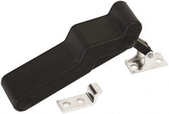 Made in USA - 3.83" Long x 1-1/4" Wide x 0.77" High, Draw Latch - Rubber, with Black Finish - Exact Tooling