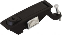 Made in USA - 4.29" Long x 1.61" Wide x 3.31" High, Lever Latch - Zinc Plated Steel, with Black Powder Coat Finish - Exact Tooling