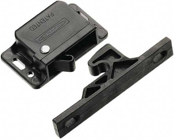 Made in USA - 2.83" Long x 0.67" Wide x 1.05" High, Grabber Catch Latch - Plastic, with Black Finish - Exact Tooling
