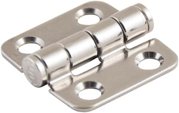 Made in USA - 1-1/2" Long x 1-1/2" Wide, Cabinet Hinge - 316 Stainless Steel, High Gloss Finish - Exact Tooling