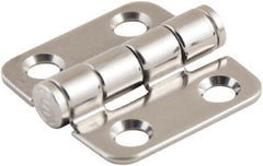Made in USA - 1-1/2" Long x 1-1/2" Wide, Cabinet Hinge - 316 Stainless Steel, High Gloss Finish - Exact Tooling