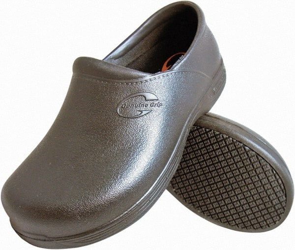 Genuine Grip - Women's Medium Width Plain Work Shoe - Black, EVA Upper, Rubber Outsole, 4" High, Dielectric, Non-Slip, Waterproof - Exact Tooling