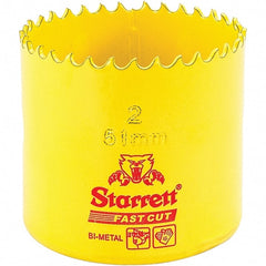 Starrett - 2" Diam, 1-5/8" Cutting Depth, Hole Saw - High Speed Steel Saw, Toothed Edge - Exact Tooling