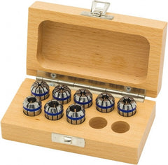 Parlec - 5 Piece, 1/8" to 3/8" Capacity, ER Coolant Collet Set - 0.00008" TIR, Series ER16 - Exact Tooling