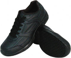 Genuine Grip - Women's Wide Width Plain Work Shoe - Black, Leather Upper, Rubber Outsole, 4" High, Dielectric, Non-Slip - Exact Tooling