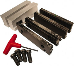 Jet Machining - 6" Jaw Width, " Jaw Height, Standard Vise Jaw Sets - Hardened Steel - Exact Tooling