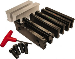 Jet Machining - 6" Jaw Width, " Jaw Height, Standard Vise Jaw Sets - Hardened Steel - Exact Tooling