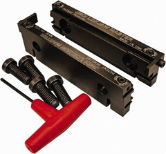 Jet Machining - 6" Wide x 1.71" High x 5/8" Thick, Flat/No Step Vise Jaw - Semi-Hard, Alloy Steel, Fixed Jaw, Compatible with 6" Vises - Exact Tooling