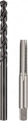 DeWALT - H to H Drill, M8x1.25 to M8x1.25 Tap, Hand Tap and Drill Set - Oxide Finish High Speed Steel Drills, Bright Finish Carbon Steel Taps, Taper Chamfer, 2 Piece Set - Exact Tooling