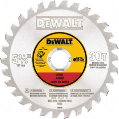 DeWALT - 5-3/8" Diam, 25/32" Arbor Hole Diam, 30 Tooth Wet & Dry Cut Saw Blade - Steel, Crosscutting Action, Standard Round Arbor - Exact Tooling