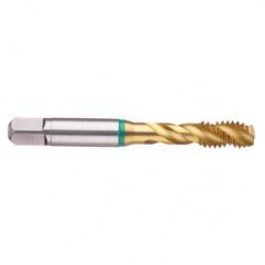 2-64 2B 3-Flute Cobalt Green Ring Semi-Bottoming 40 degree Spiral Flute Tap-TiN - Exact Tooling