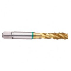 1-1/8-12 2B 4-Flute Cobalt Green Ring Semi-Bottoming 40 degree Spiral Flute Tap-TiN - Exact Tooling