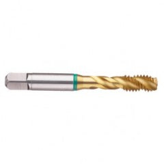 12-28 2B 3-Flute Cobalt Green Ring Semi-Bottoming 40 degree Spiral Flute Tap-TiN - Exact Tooling