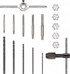 DeWALT - M3x0.50 to M3x0.50 Tap, M3x0.50 to M3x0.50 Die, Metric Coarse, Tap and Die Set - Carbon Steel, Carbon Steel Taps, Taper Taps, Nonadjustable, 17 Piece Set - Exact Tooling