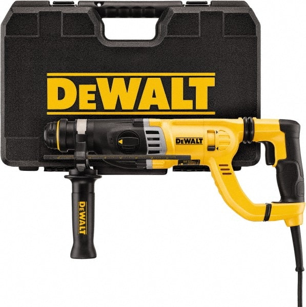 DeWALT - 120 Volt 1-1/8" SDS Chuck Electric Rotary Hammer - 0 to 5,350 BPM, 0 to 1,450 RPM, Reversible, D-Handle - Exact Tooling