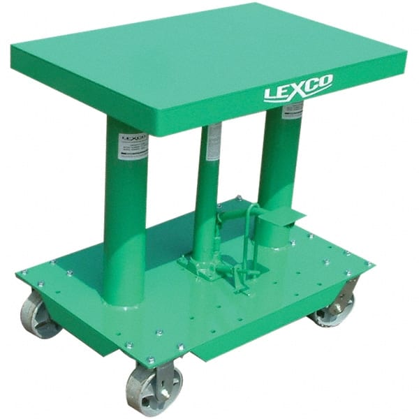 Wesco Industrial Products - 2,000 Lb Capacity Manual Hydraulic Post Lift Table - 30" to 48" Lift Height, 30" Platform Length x 20" Platform Width - Exact Tooling