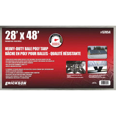 Erickson Manufacturing - Tarps & Dust Covers; Material: Polyethylene ; Width (Feet): 28.00 ; Grommet: Yes ; Color: Silver ; Length: 48 - Exact Tooling