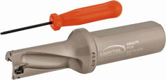 Hertel - 1-5/8" Max Drill Depth, 2xD, 13/16" Diam, Indexable Insert Drill - 2 Inserts, 1" Shank Diam, Straight Shank - Exact Tooling