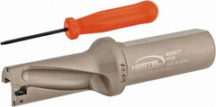 Hertel - 1-3/4" Max Drill Depth, 2xD, 7/8" Diam, Indexable Insert Drill - 2 Inserts, 1" Shank Diam, Straight Shank - Exact Tooling