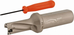 Hertel - 1-1/2" Max Drill Depth, 2xD, 3/4" Diam, Indexable Insert Drill - 2 Inserts, 1" Shank Diam, Straight Shank - Exact Tooling