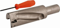 Hertel - 4-3/4" Max Drill Depth, 2xD, 2-3/8" Diam, Indexable Insert Drill - 2 Inserts, 1-1/2" Shank Diam, Straight Shank - Exact Tooling