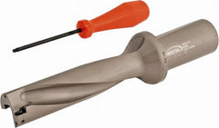 Hertel - 5-1/4" Max Drill Depth, 4xD, 1-5/16" Diam, Indexable Insert Drill - 2 Inserts, 1-1/2" Shank Diam, Straight Shank - Exact Tooling