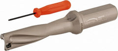 Hertel - 3-1/2" Max Drill Depth, 4xD, 7/8" Diam, Indexable Insert Drill - 2 Inserts, 1" Shank Diam, Straight Shank - Exact Tooling