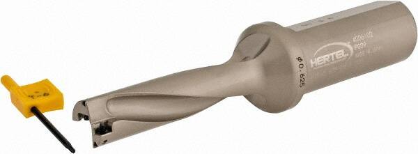 Hertel - 2-1/2" Max Drill Depth, 4xD, 5/8" Diam, Indexable Insert Drill - 2 Inserts, 1" Shank Diam, Straight Shank - Exact Tooling