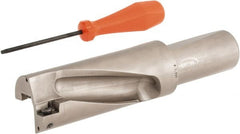 Hertel - 3-7/8" Max Drill Depth, 2xD, 1-15/16" Diam, Indexable Insert Drill - 2 Inserts, 1-1/2" Shank Diam, Straight Shank - Exact Tooling