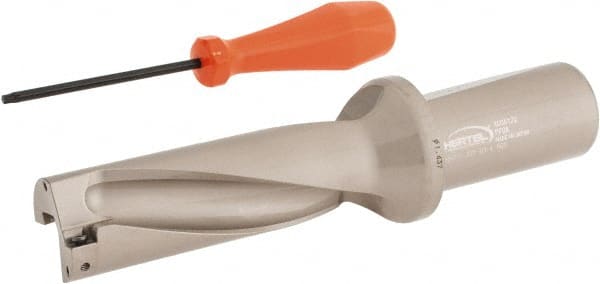 Hertel - 4-5/16" Max Drill Depth, 3xD, 1-7/16" Diam, Indexable Insert Drill - 2 Inserts, 1-1/2" Shank Diam, Straight Shank - Exact Tooling