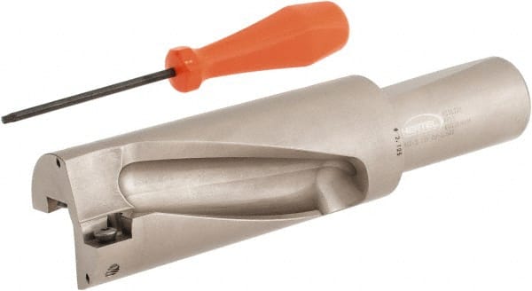 Hertel - 4-1/4" Max Drill Depth, 2xD, 2-1/8" Diam, Indexable Insert Drill - 2 Inserts, 1-1/2" Shank Diam, Straight Shank - Exact Tooling