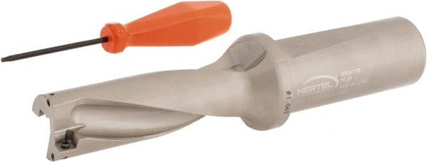 Hertel - 3-3/16" Max Drill Depth, 3xD, 1-1/16" Diam, Indexable Insert Drill - 2 Inserts, 1-1/4" Shank Diam, Straight Shank - Exact Tooling