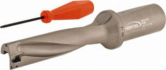 Hertel - 4" Max Drill Depth, 4xD, 1" Diam, Indexable Insert Drill - 2 Inserts, 1-1/4" Shank Diam, Straight Shank - Exact Tooling