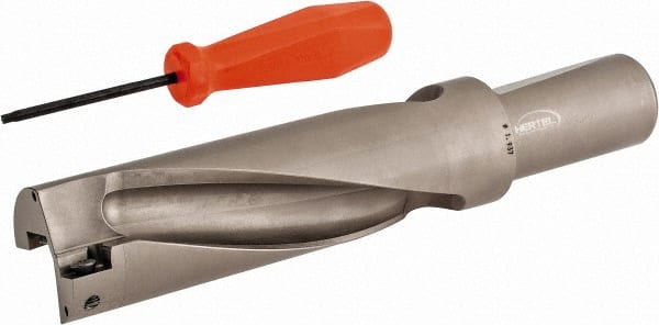 Hertel - 5-13/16" Max Drill Depth, 3xD, 1-15/16" Diam, Indexable Insert Drill - 2 Inserts, 1-1/2" Shank Diam, Straight Shank - Exact Tooling